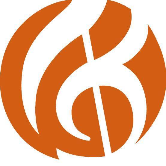 Orange musical note logo